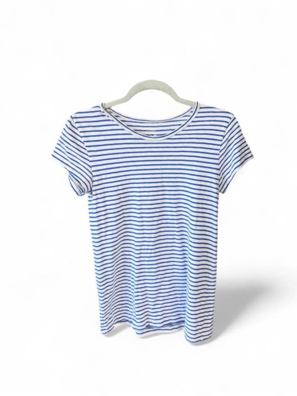 J Crew ‘Painter Tee’ Blue & White Striped T-Shirt Sz S 100% Cotton
